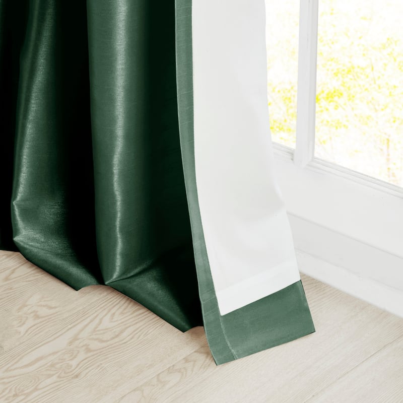 1 PC Twist Tab Lined Window Curtain Panel Green