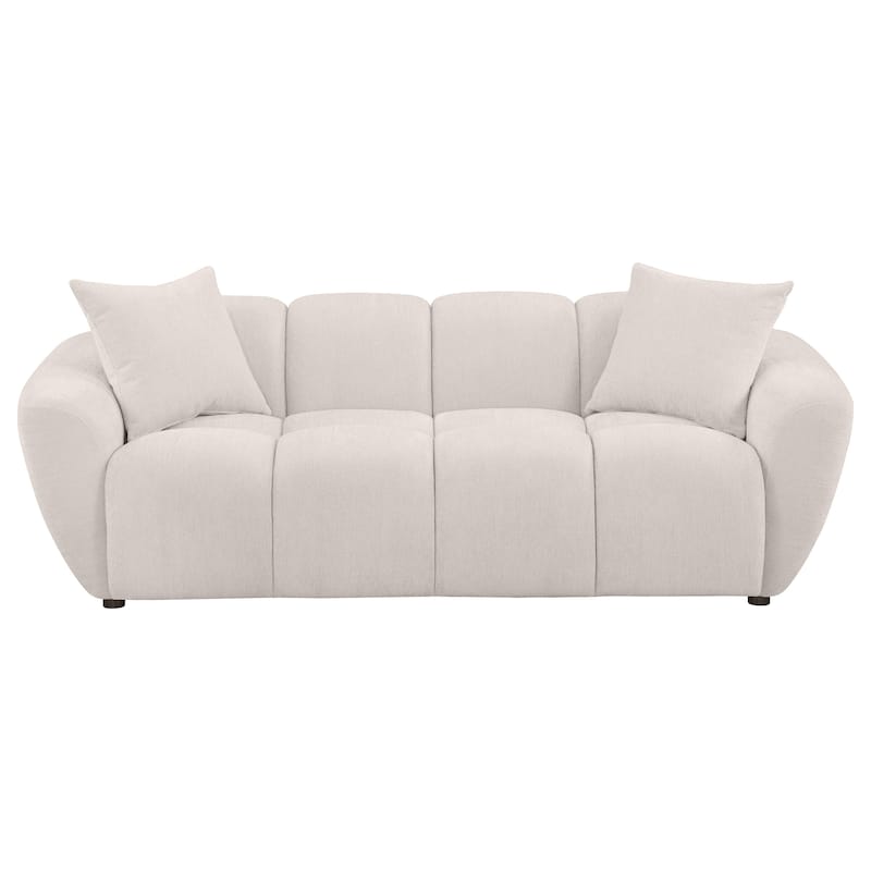 Destino Chenille Upholstered Splayed Arm Sofa Greige