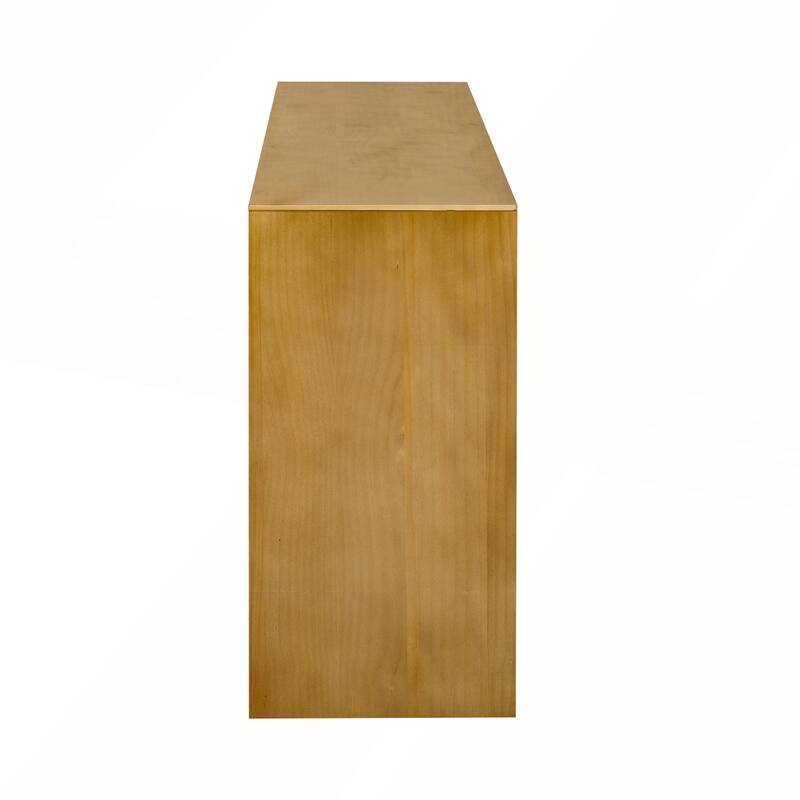 Modern Minimalist Solid Wood Veneer Sideboard with Open Shelf