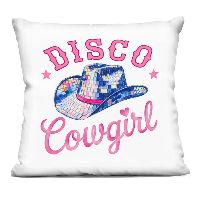 Stupell Disco Cowgirl & Hat Decorative Printed Throw Pillow Design by Amanda Greenwood - Accent - Polyester - Blue - Single