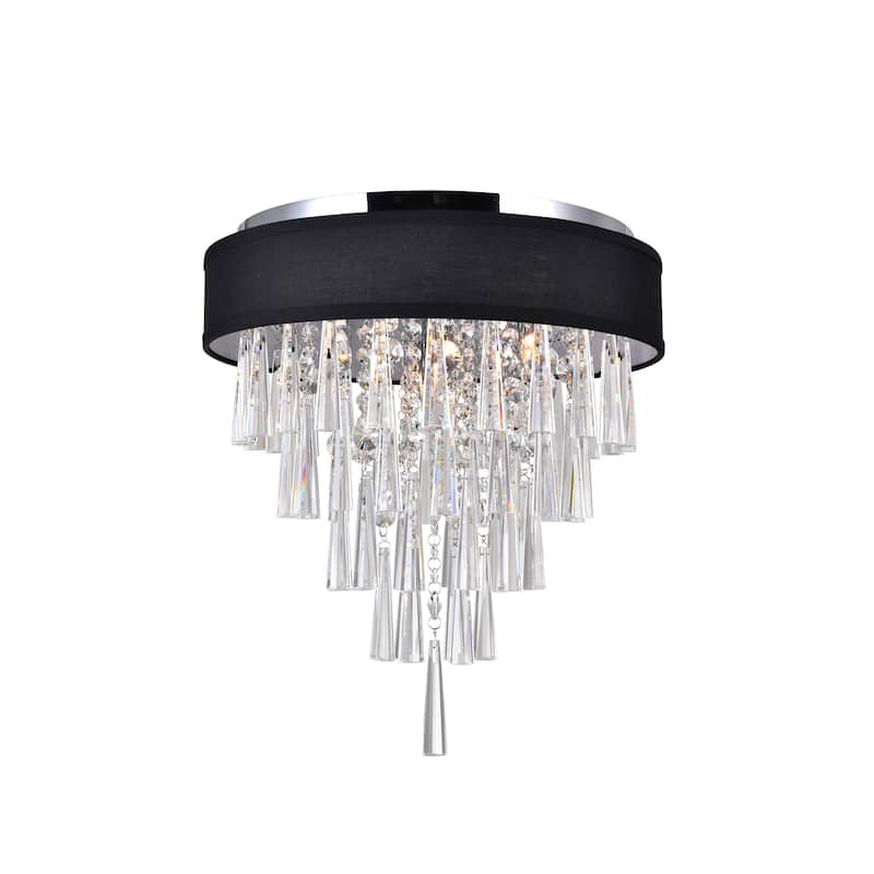 Franca 4 Light Drum Shade Flush Mount With Chrome Finish