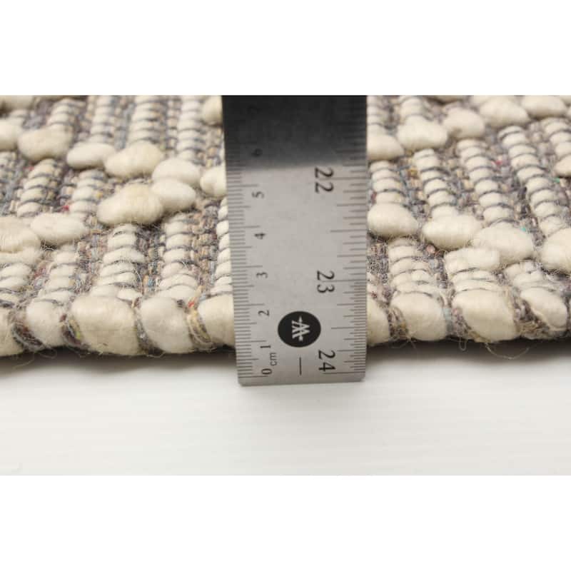 ECARPETGALLERY Braid weave Sienna Cream Wool Rug - 5'2 x 7'10