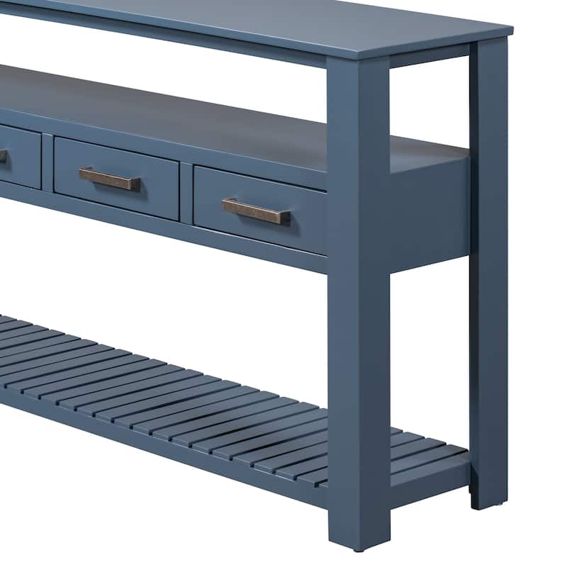 4 Drawers Console Table Sofa Side Table / 3-Tier Narrow Entryway Table Plant Display Stand