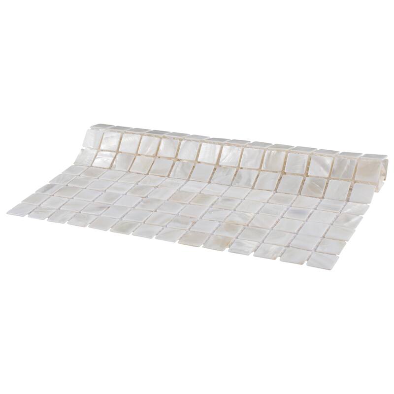 Merola Tile Conchella Square White 12" x 12" Natural Shell Wall Tile