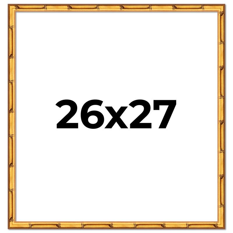 26x27 Frame Gold Bamboo Picture Frame Modern Photo Frame Includes UV Acrylic Shatter Guard Front Acid Free Foam Backing Board