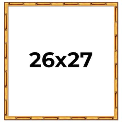 26x27 Frame Gold Bamboo Picture Frame Modern Photo Frame Includes UV Acrylic Shatter Guard Front Acid Free Foam Backing Board