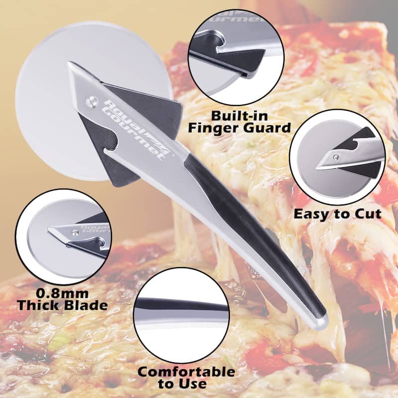 Royal Gourmet 2-Piece Pizza Set, 13in Pizza Stone and Wheel Cutter