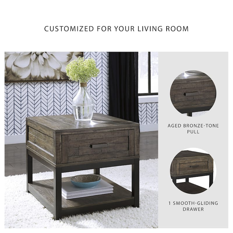 Johurst Casual Grayish Brown Rectangular End Table