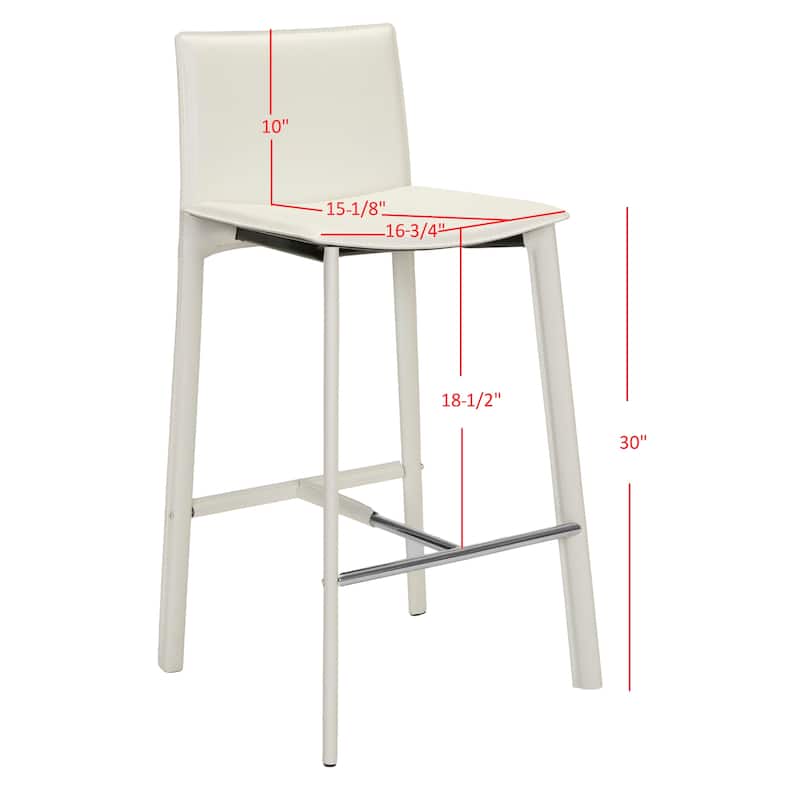 SAFAVIEH Marylou Faux Leather 29-inch Bar Stool (Set of 2) - 18.7" W x 19.7" L x 39.4" H - 19Wx20Dx39H