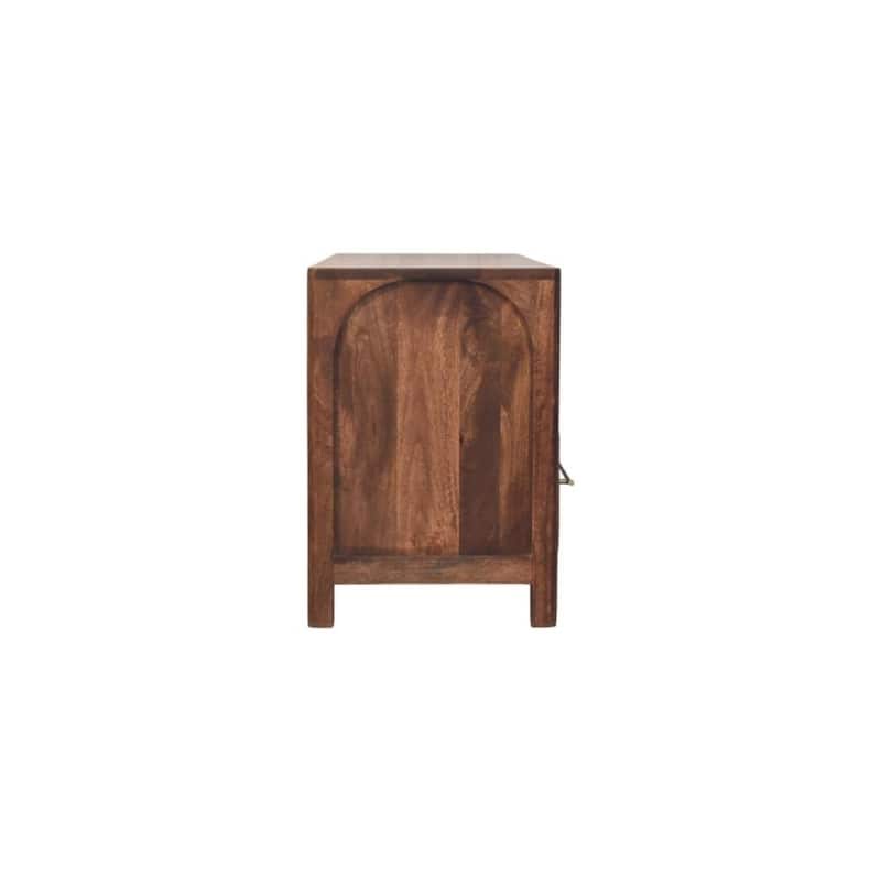 Artisan Furniture Solid Wood Arc-Line Media Console, Brown, 2-Drawers, 1-Shelf