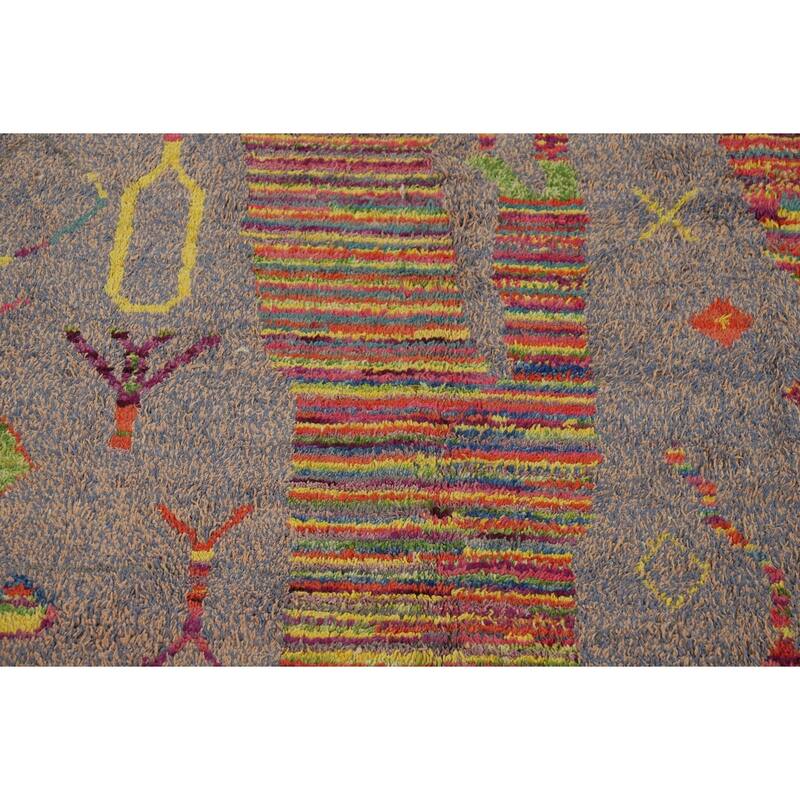 Moroccan Oriental Area Rug Hand-Knotted Wool Carpet - 8'9" x 12'6"