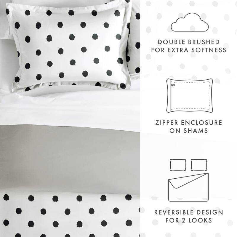 Becky Cameron Painted Polkadot 3-Piece Reversible Duvet Cover Set