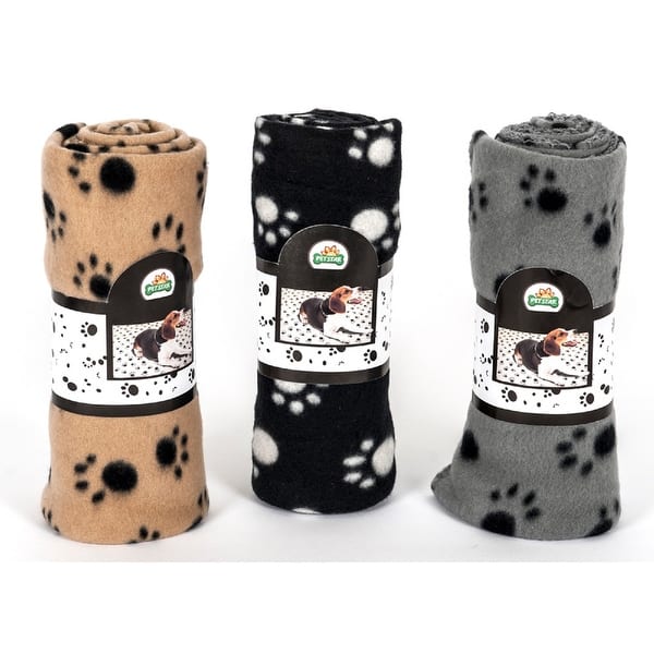 slide 1 of 1, Pet Fleece Blanket (140 X 110 Cm)(Assorted) - Set of 3