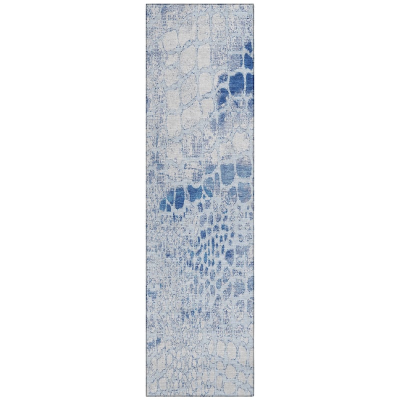 Machine Washable Indoor/ Outdoor Modern Cobble Chantille Rug