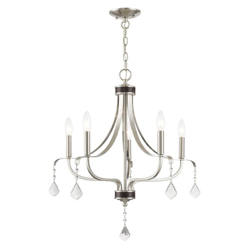 Livex Lighting 5-light Brushed Nickel Mini Chandelier, 40785-91 - 24" DIA X 26.5" H