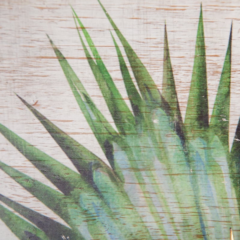 Wood and Metal Tropical Leaf Wall Decor (Set of 2)