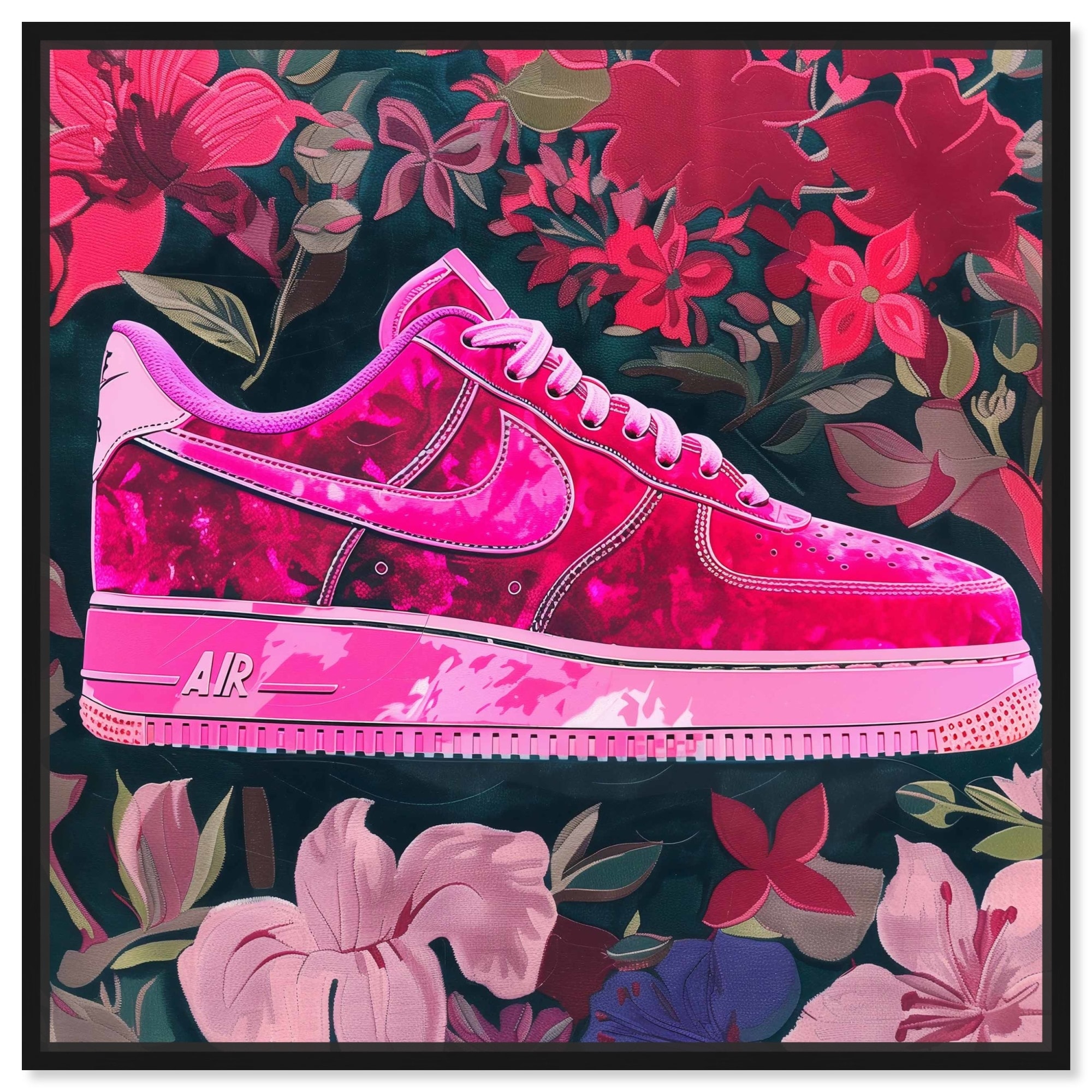 Floral Fabric Sneaker II Canvas Urban Art Prints by Notoriart