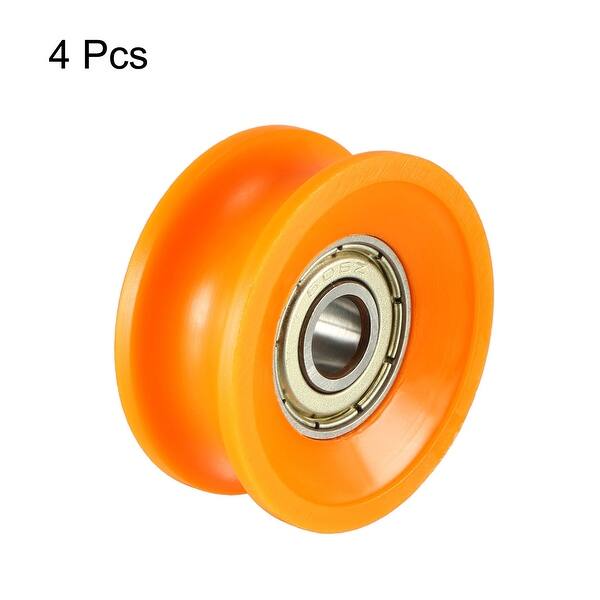 V Groove Guide Bearing Pulley Rail Ball Wheel Orange 6x30x13mm 4pcs