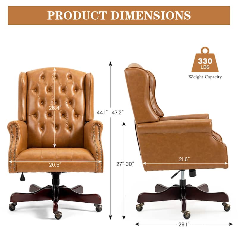 AVAWING Classic Executive Office Chair High Back Wingback Boss Chair