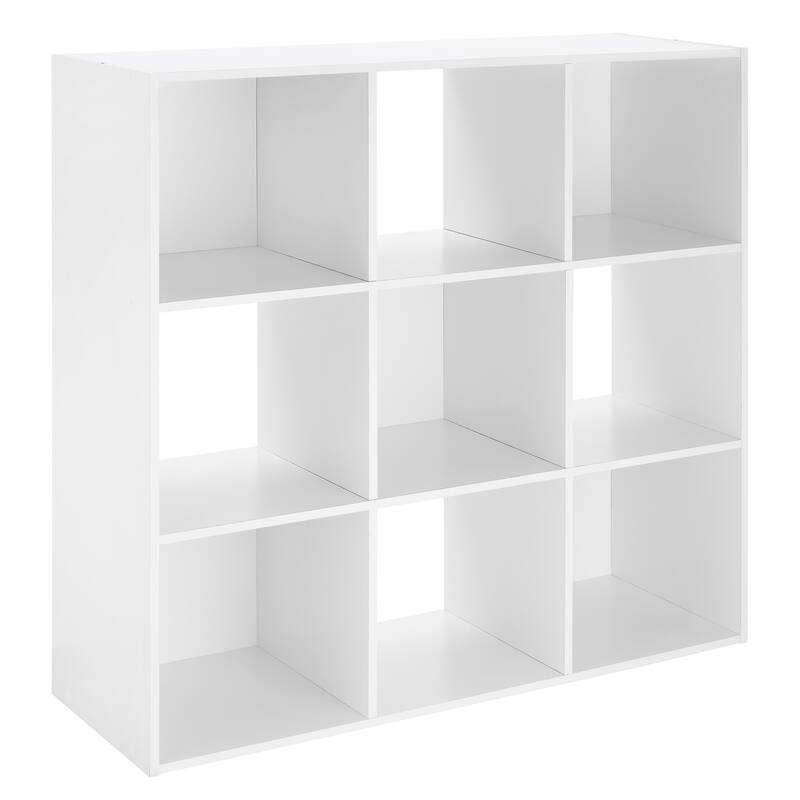 Whitmor 9 Cube Wood Storage Organizer - White