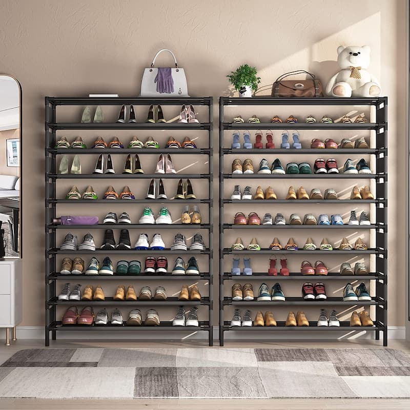 10 Tiers 50 Pair Metal Shoe Rack Shoe Shelf