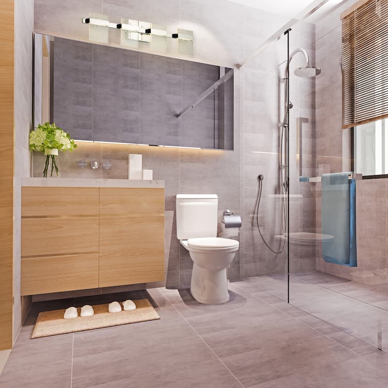 Madrona 4-light LED Bath and Vanity Light with Clear Seedy Acrylic