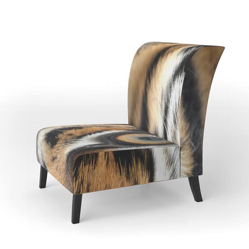 Designart "Bengal Tiger Eyes" Upholstered Modern Accent Chair - Arm Chair - Slipper Chair
