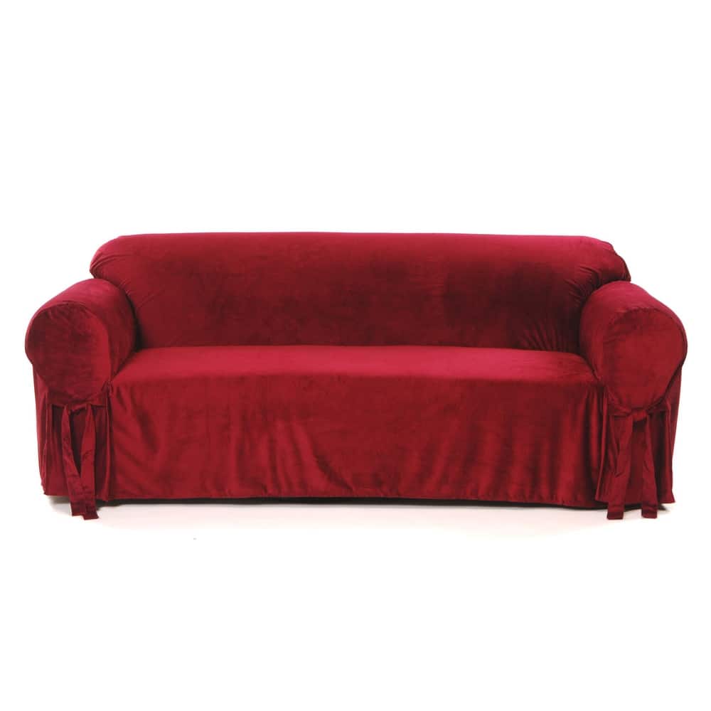 Classic Slipcovers Microfiber Velvet Loveseat Slipcover