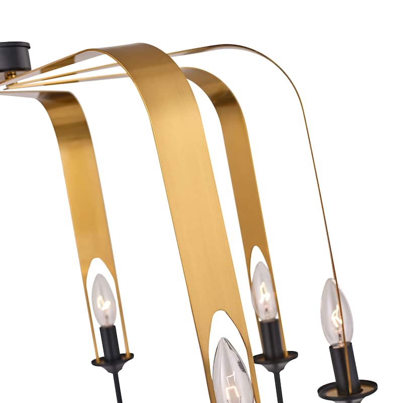 Lantern 8 Light Modern Geometric Chandelier - 28.34"x28.34"x25.59"