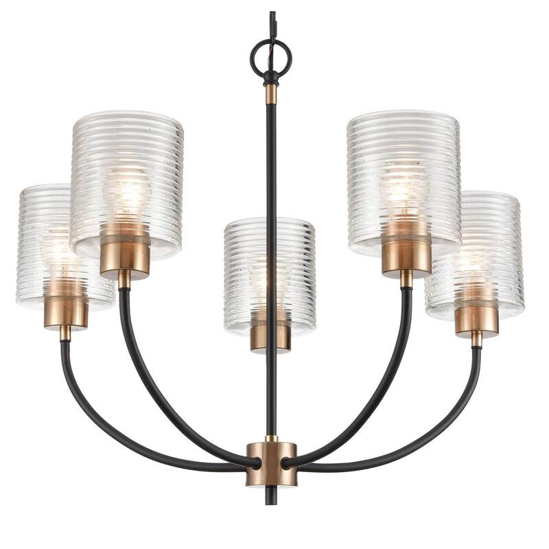 Millennium Lighting 9425 Renitta 5 Light 26" Wide Chandelier - Matte Black / Modern Gold