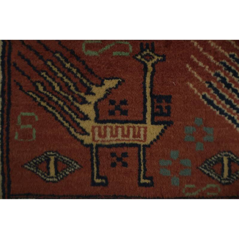 Hand Knotted Oriental 100% Wool Carpet Traditional Tribal Oranges & Rust Bokhara Area Rug - 4' 8'' X 3' 2''