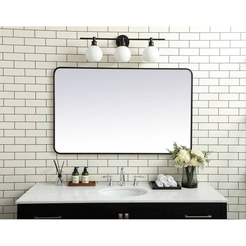 Ezra Soft Corner Metal Rectangular Mirror
