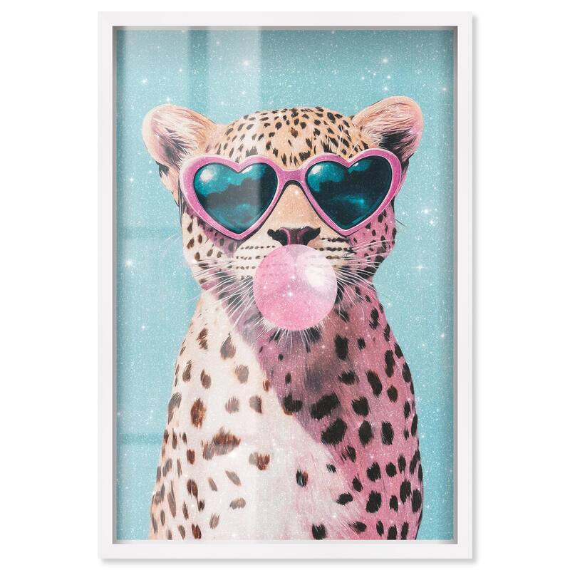 Pastel Cheetah Bubblegum Shadowbox by Art Remedy - White - 20" x 30"