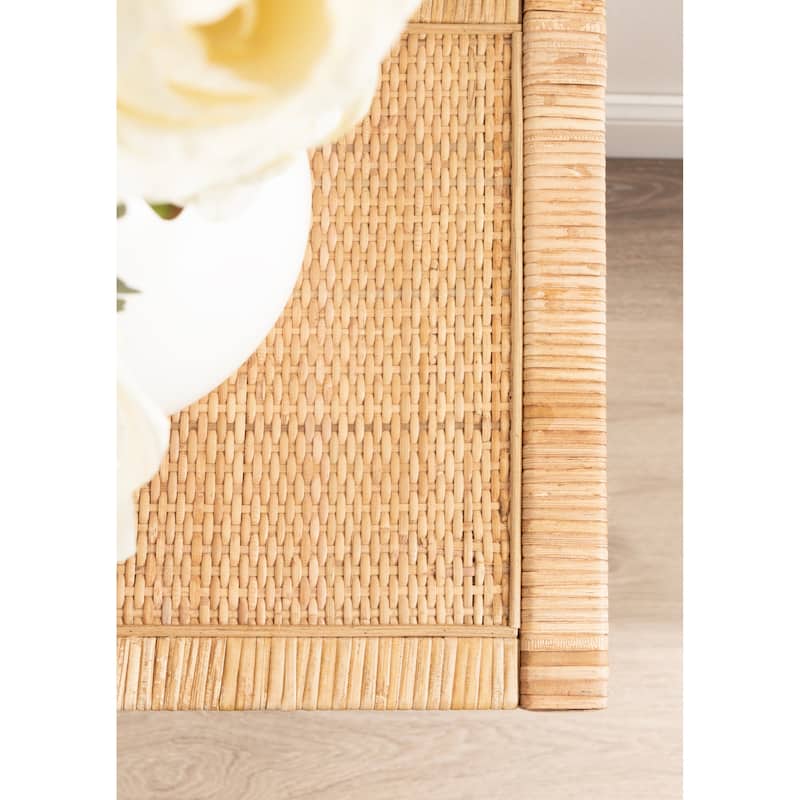 Kate and Laurel Rafina Rattan Rectangle Side Table - 14x22x24