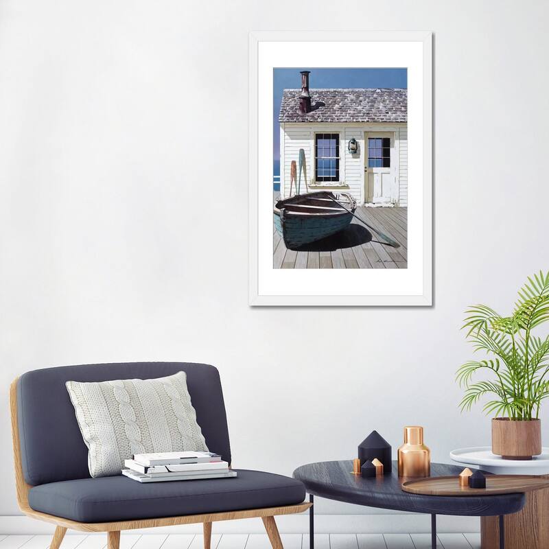 iCanvas "Blue Boat On Deck" by Zhen-Huan Lu