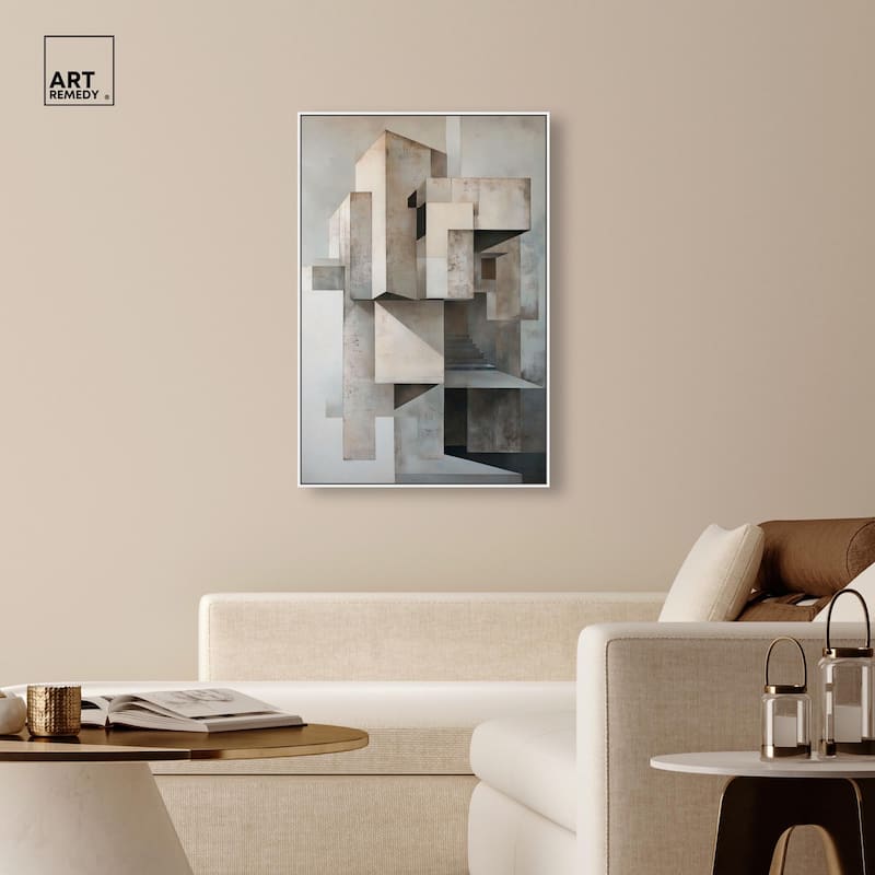 Grey Matrixy Canvas by Art Remedy