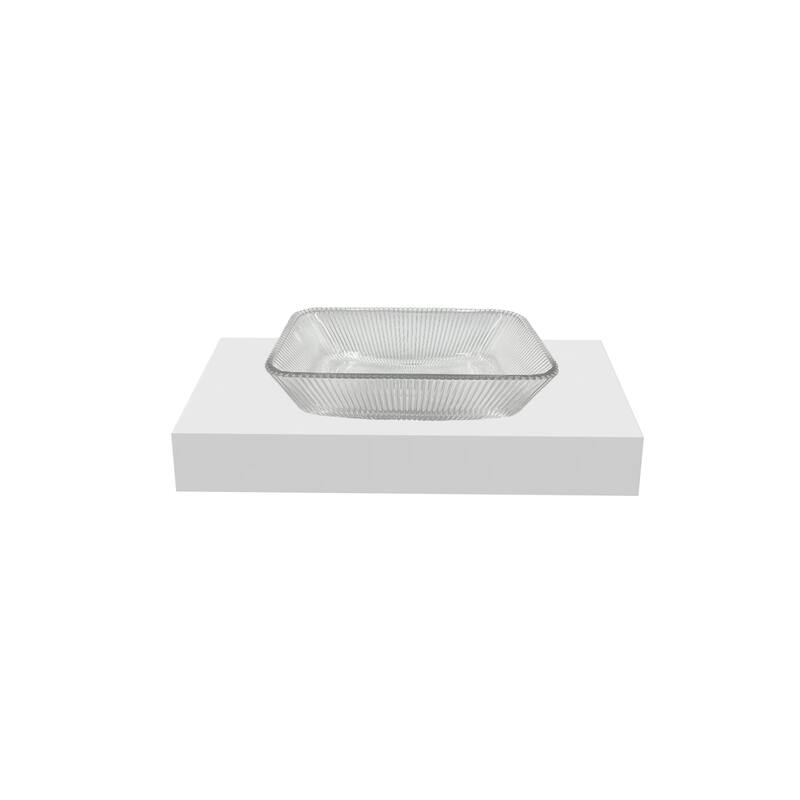 CastelloUSA 18" Rectangle Decorative Clear Crystal Sink With Base