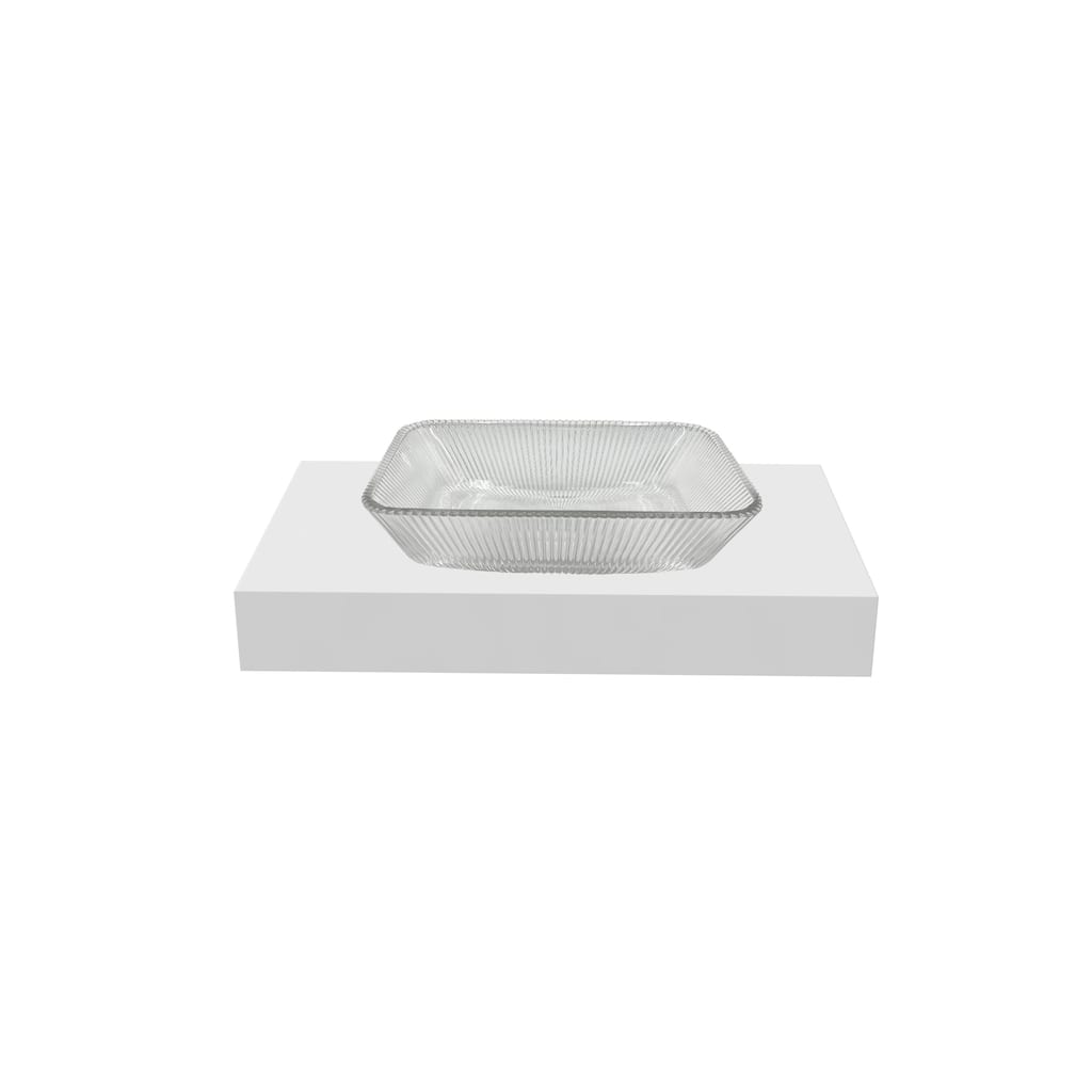 CastelloUSA 18" Rectangle Decorative Clear Crystal Sink With Base
