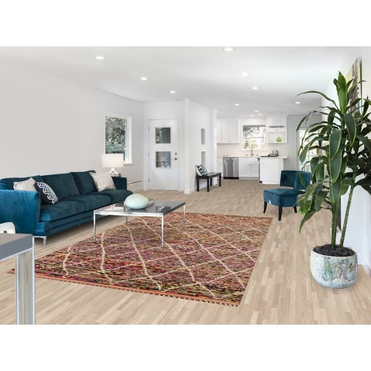 Trellis Plush Moroccan Oriental Area Rug Hand-Knotted Wool Carpet - 6'0" x 9'7"