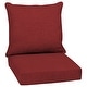 preview thumbnail 1 of 6, Arden Selections Leala Ruby Red Outdoor Deep Seat Cushion Set - 24 W x 24 D in.