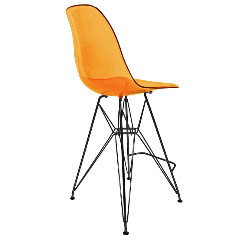 ABS Resin Barstool with Black Steel Base Cresco Series by LeisureMod