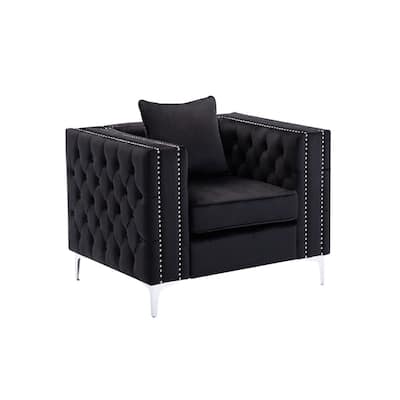 Velvet Accent Chair with Button Tufted