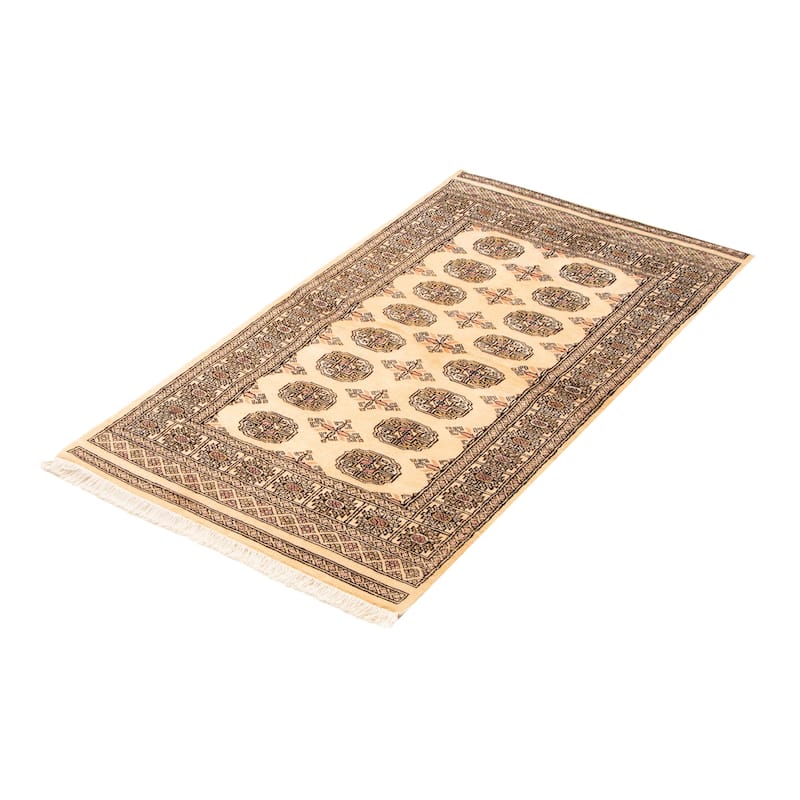 ECARPETGALLERY Hand-knotted Peshawar Bokhara Beige Wool Rug - 3'1 x 5'8