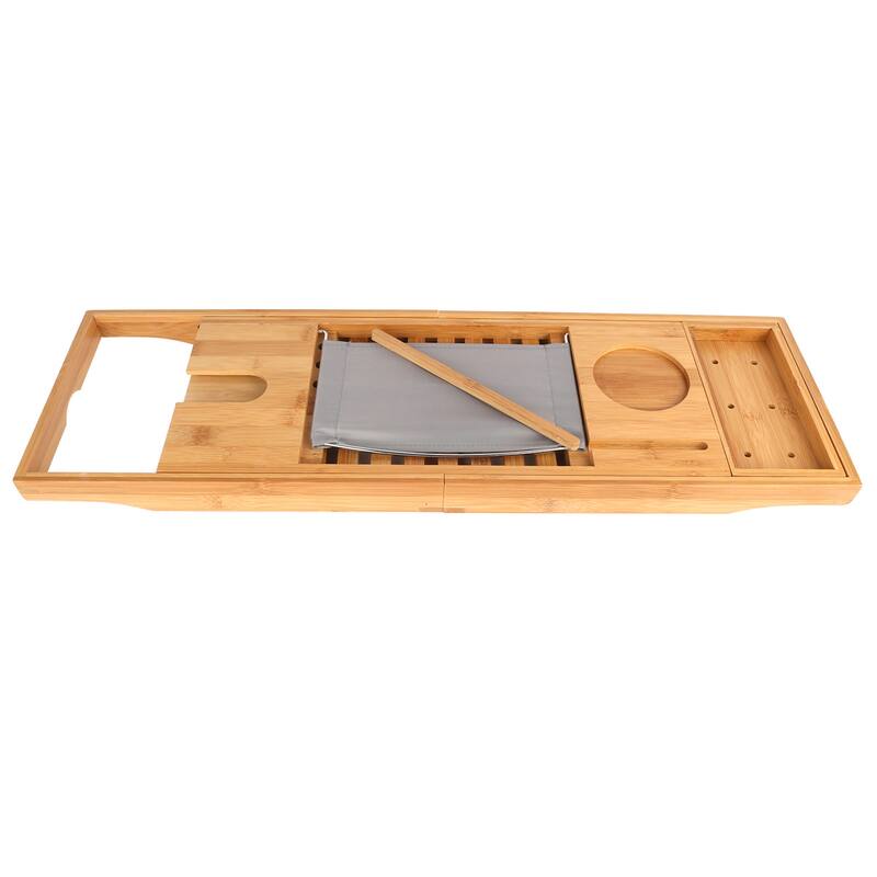 Bathtub Caddy Tray Crafted Bamboo Bath Tray Extendable Reading Rack