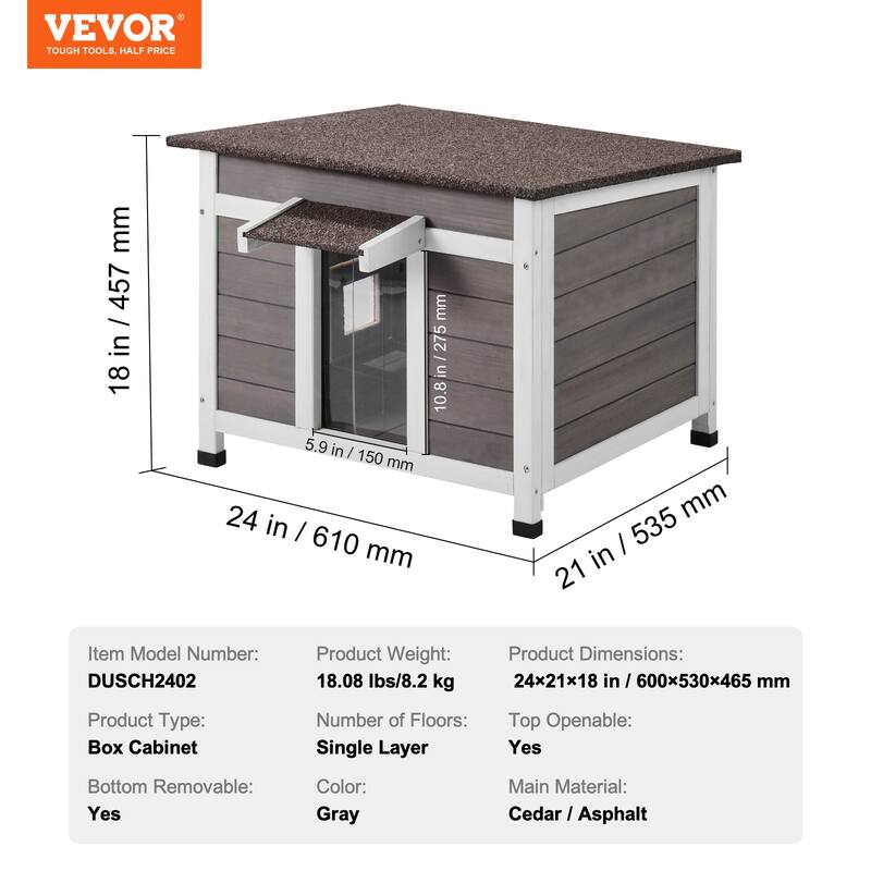 Outdoor Cat House Weatherproof Feral Cat Shelter for Multiple Cats Outdoor Wooden Cat Rabbit House