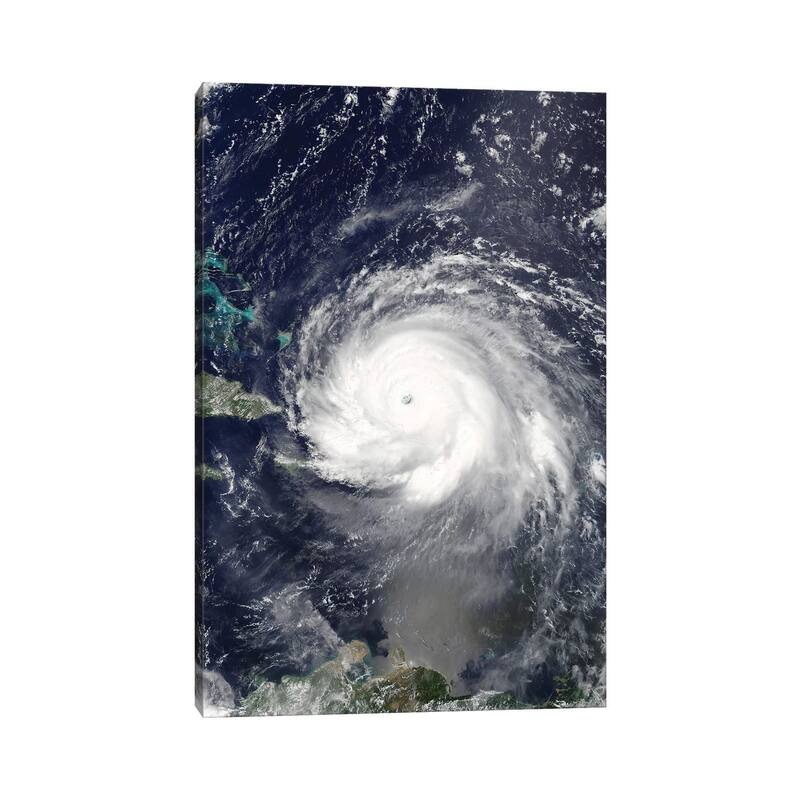 iCanvas "Satellite View Of Hurricane Irma Over Puerto Rico And Hispaniola" by Stocktrek Images Canvas Print