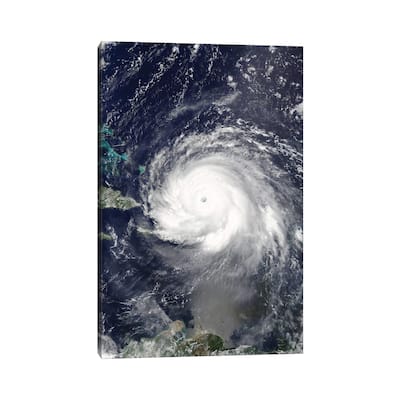 iCanvas "Satellite View Of Hurricane Irma Over Puerto Rico And Hispaniola" by Stocktrek Images Canvas Print