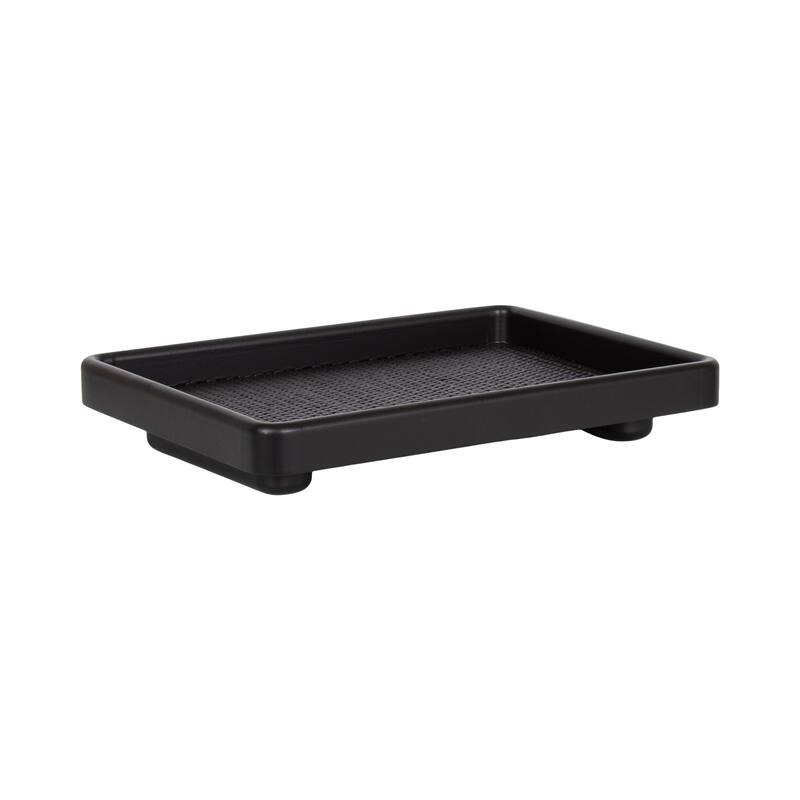 Kate and Laurel Planche Rectangle Woven Tray - 12x17 - Black
