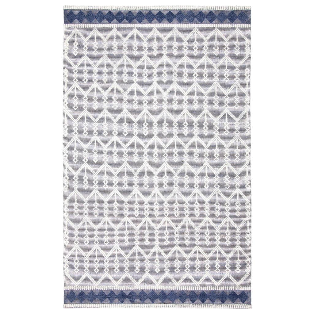 ECARPETGALLERY Braid weave Sienna Navy Wool Rug - 5'0 x 8'3