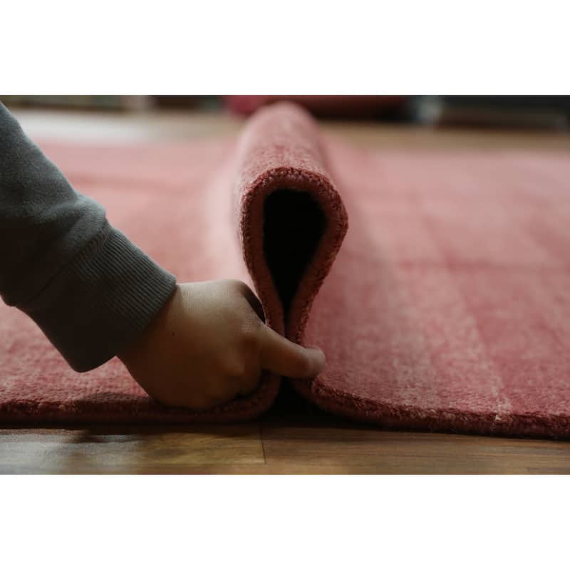 Hand Knotted Oriental 100% Wool Carpet Modern Solid Purples Gabbeh Area Rug - 12' 2'' X 8' 11''